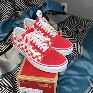 Old Skool Red Checker Vans